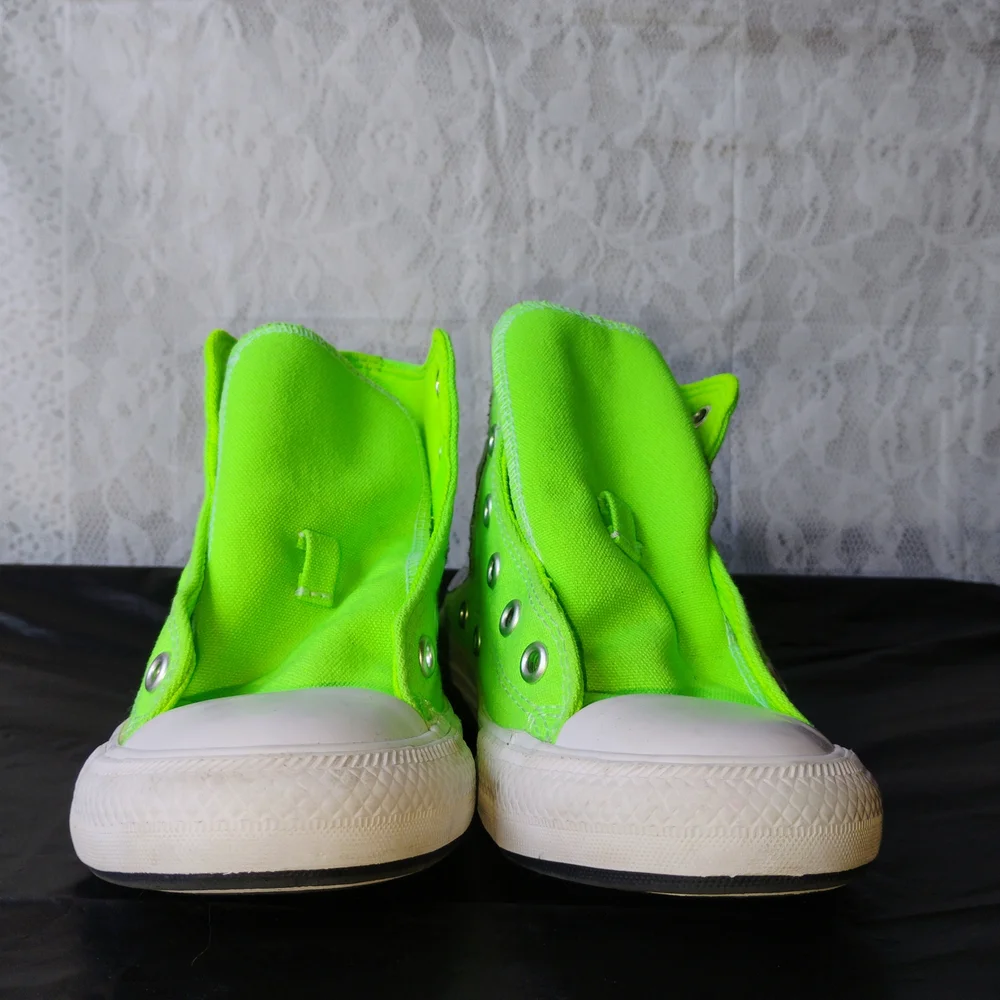 Converse Neon Green Patchwork Kids Sneakers Sz 13y